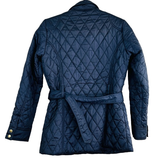 ❌SOLD ❌Banana Republic Navy Blue Quilted Patch Pocket Lightweight  Belted Jacket - Picture 3 of 15